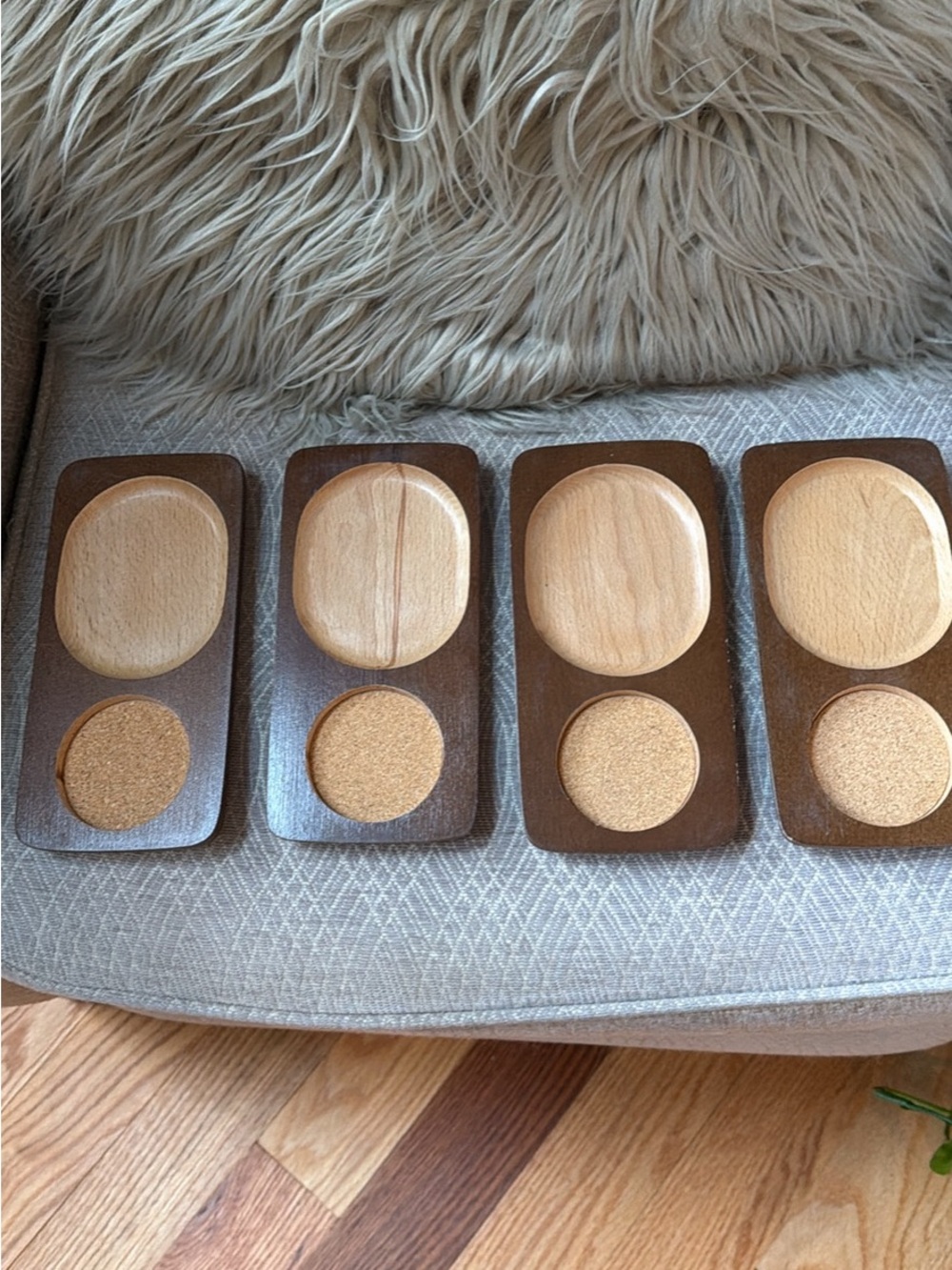 Vintage Set of 4 Nasco Sip 'N Snack Trays